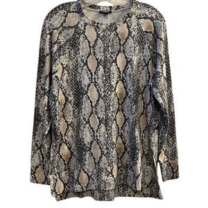 Express Women's Snake Print Long Sleeve Blouse Size S Multicolor